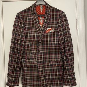 Paisley & Gray 40R Slim Fit Plaid Suit/ 32W/32L Matching Pants